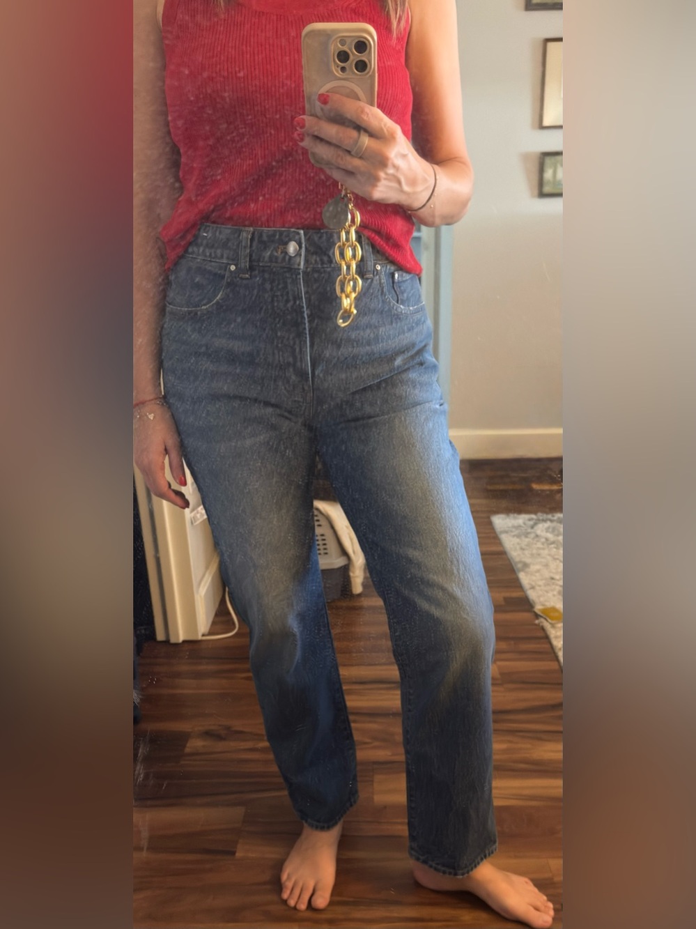 Madewell Women's Blue Straight-Leg Jeans